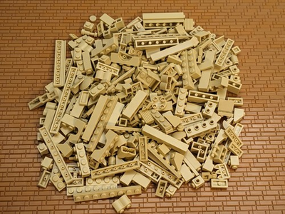 #ad 300pcs LEGO Small Tan Pieces Bulk Lot Random Bricks Plates Detail Finishing $19.99