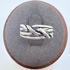 Lightweight Abstract Twist Design Tapered Band VTG Sterling Silver 925 Size 5.5