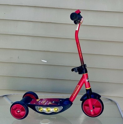 Huffy Disney Cars 3-Wheel Kick Scooter Red Black Yellow Kids Ride-On Toy