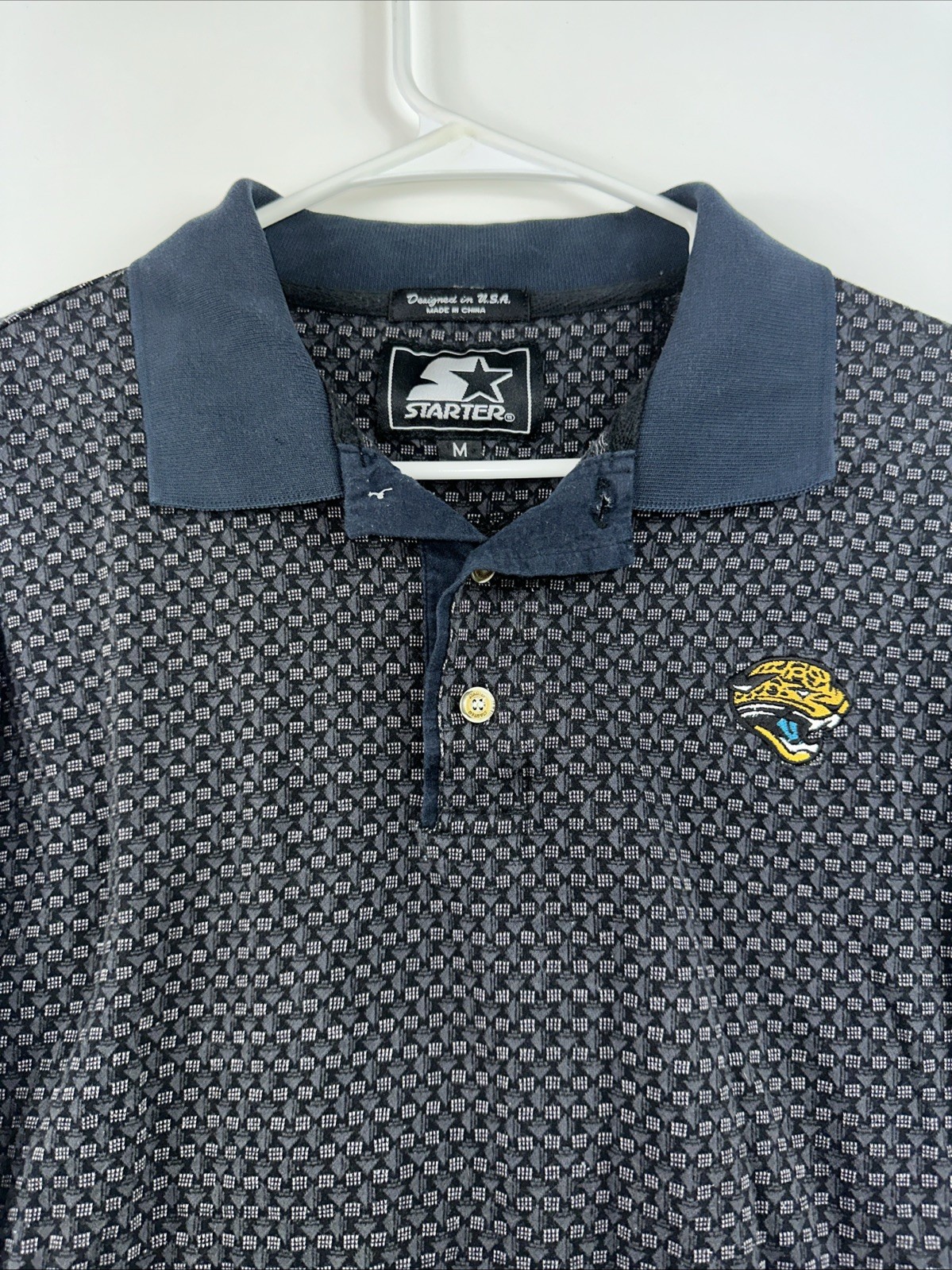 Vintage Starter x NFL Jacksonville Jaguars Men’s Medium 1990s Cotton Polo Shirt