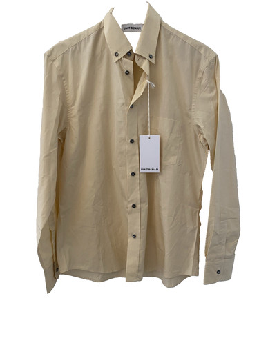 UMIT BENAN Yellow Poplin Cotton Dress Shirt Size EU 48 M Made in Italy SS ‘12