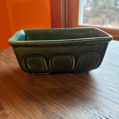 Vintage Hull USA Pottery Rectangular Planter F460 Green/Turquoise glaze