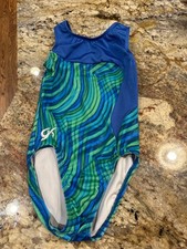 GK Elite Gymnastic leotard CHild Medium blue/green
