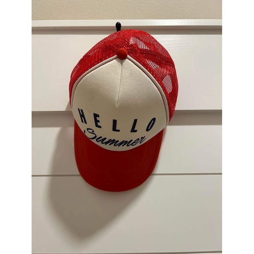 Billabong Hello Summer Trucker Hat Red White Mesh Snapback Surf Cap V-310/10 image 2