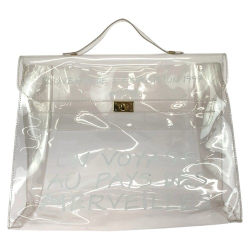 HERMES Plastics Kelly Handbag Clear White Gold Hardware PVC/Plastics