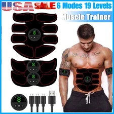 LCD Rechargeable EMS Abdominal Muscle Toning Belt Trainer ABS Stimulator Toner