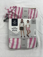 Members Mark Girls 2 pack pull on shorts Front Pockets  Elastic Waistband