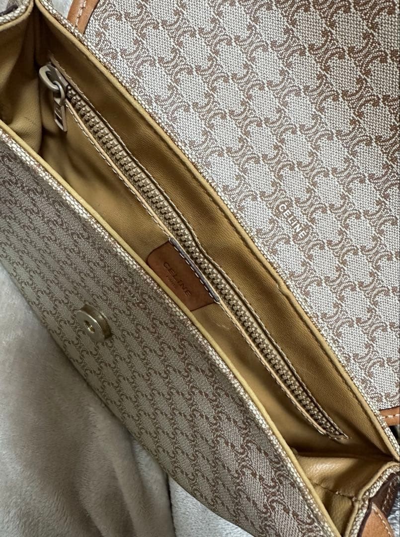 [Extremely Good Condition] Rare Celine Shoulder Bag Macadam Pattern Triomphe image 5