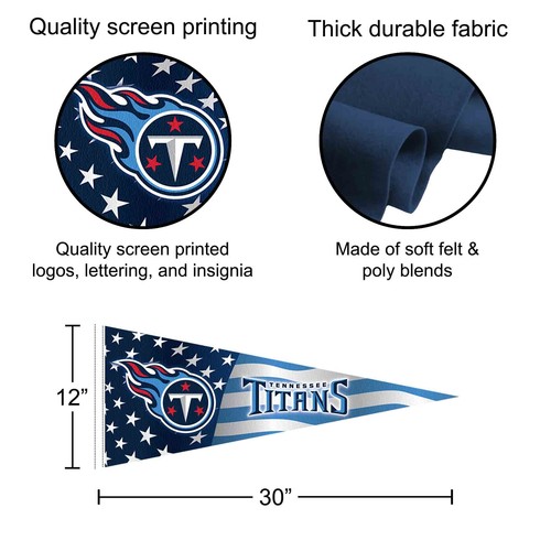 Tennessee Titans Nation USA Americana Stars and Stripes Pennant Banner Flag - Picture 2 of 4
