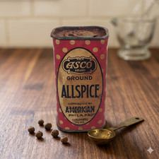 Spice Tin Asco Ground Allspice Vintage Polka ...