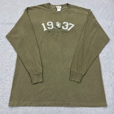 VTG Grumpy 1937 Shirt XL Green Snow White Walt Disney World Long Sleeve USA Made
