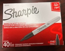 Sharpie Permanent Markers, Fine Point, Black, 40 - Quick Drying, p/n: 2221474