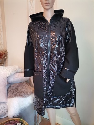 EDLER Sportalm Lackmantel MANTEL Lack 42 XL Coat wie Neu Ulli Ehrlich Schwarz