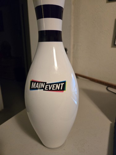 Main Event Happy Birthday Logo Regulation Size Bowling Pin Fun Memorabilia. - Picture 2 of 14