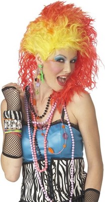 True Colors Wig 80's Pop Star Diva Fancy Dress Halloween Adult Costume Accessory