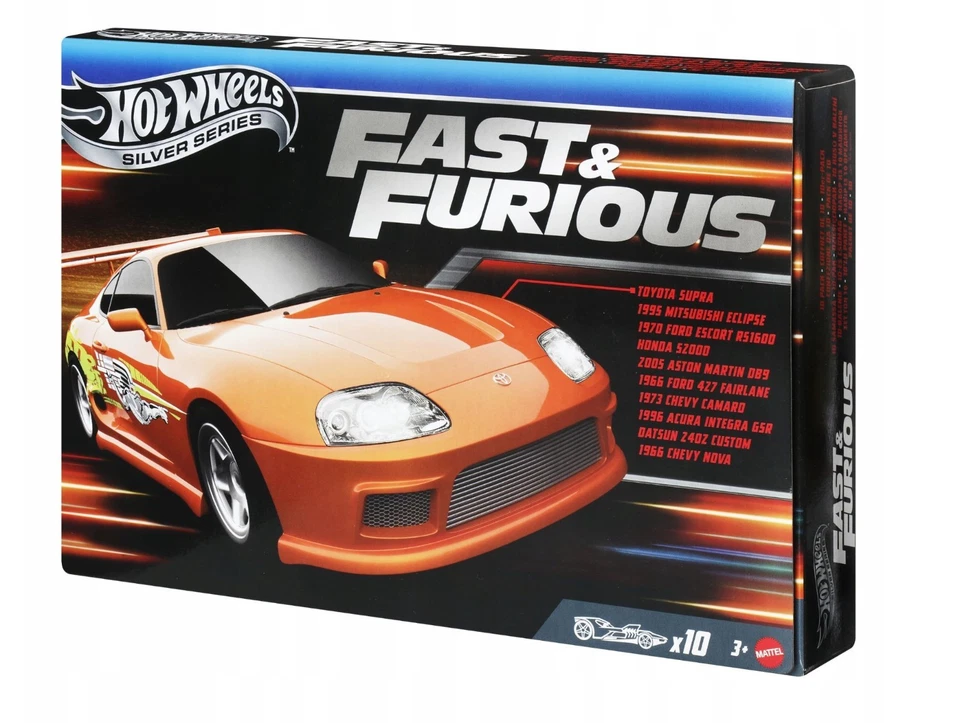 HOT WHEELS Fast & Furious - Set di 10 auto - Silver Series JCT92 - Immagine 2 di 3