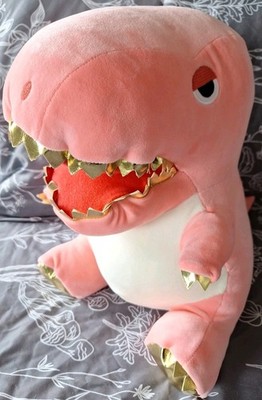 ICHI Toys Pink Mochipuni T-Rex Dinosaur Velvet Feel Plush Stuffed Animal 14ish''