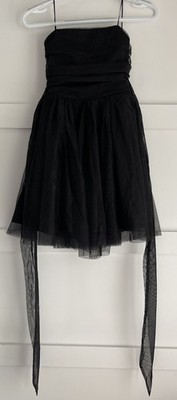 Women s Francesca s Black Strapless Tulle Dress - Size Small