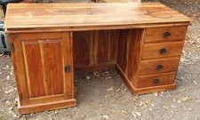 Hardwood Natural Finish Knee Hole Desk 1.5x75x60cmts Deep