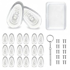 10-Pairs Glasses Nose Pad,Screw-in Soft Silicone Air Chamber Eyeglass Nose Pads,