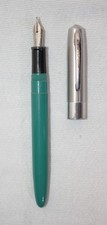 Penna stilografica vintage Wearever verde tappo metallo pennino inox - ok, LEGGERE BENE!