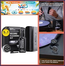 NEW Vinyl Record Cleaning Kit Pro Series Brush Fluid Stylus Gel Case