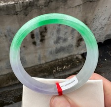 Certified Natural Grade AAA Ice Green Burmese Jade jadeite bracelet bangle 58MM
