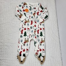 Carters Just One You Christmas Reindeer One Piece Sleeper Full Zip 9 Mo