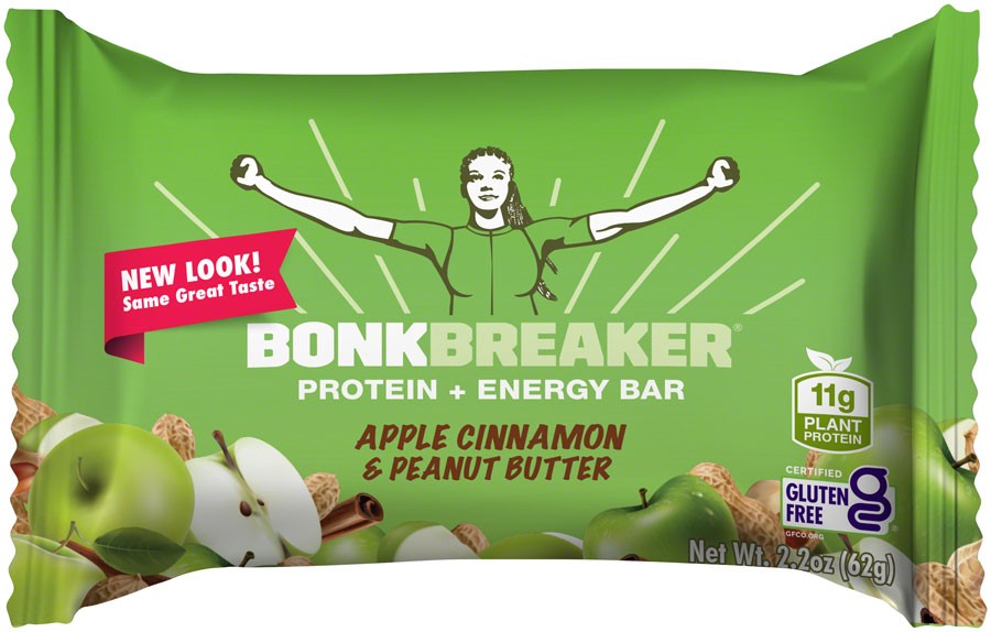 Протеи батончики Bonk Breaker с яблоком, корицей и арахисом - На растительной основе, 11 г протеина