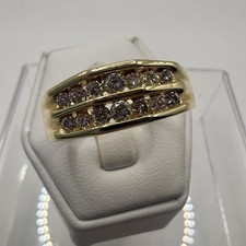 Men's 14k Yellow Gold 7.9g Diamond 0.68 CTW Wedding Band Size 12