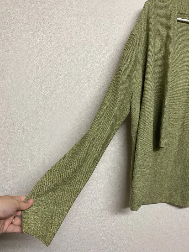 Cárdigan Sahalie Mujer Frente Abierto Talla XL Verde Tejido Texturizado Oficina Academia Foto 2 de 4