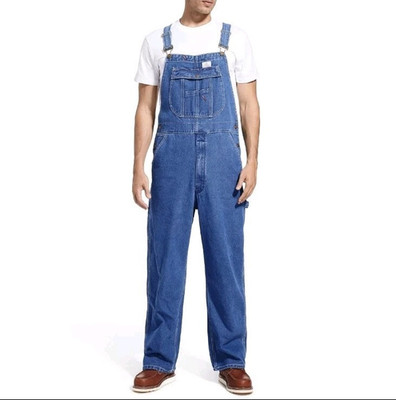 HISEA Men Bib and Brace Dungaree Overalls Heavy Duty Workwear Coveralls S