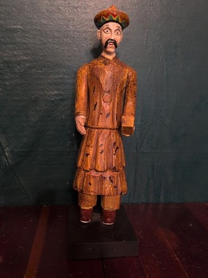 Vintage Hand Carved Asian Figure With Moveable Arms Chinese Figurine? Resin?