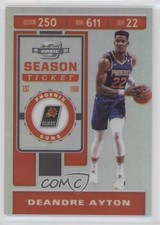 2019-20 Panini Contenders Optic Season Ticket Silver Prizm DeAndre Ayton #9 s3g