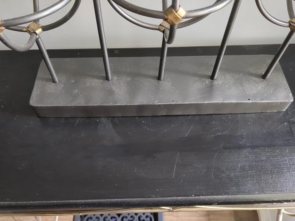 Pistola portavelas Tealite metal gris juego de 5 piezas acento de color latón L 19" H16" Foto 4 de 4