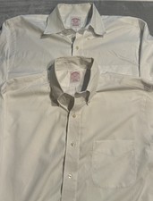 15.5 32/33 Brooks Brothers Non-Iron White Dress Shirt Button Down Up Madison 346