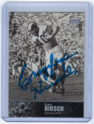 1997 RAMS Elroy Hirsch signed card Crazylegs UD NFL Legends #39 AUTO Autographed