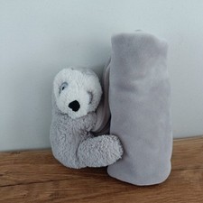 Jellycat Shooshu Sloth Grey Baby Comforter Blanket Blankie Soother