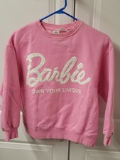 Barbie Zara Sweatshirt Girls Size: 13-14 Kids Sequins Pink Cute