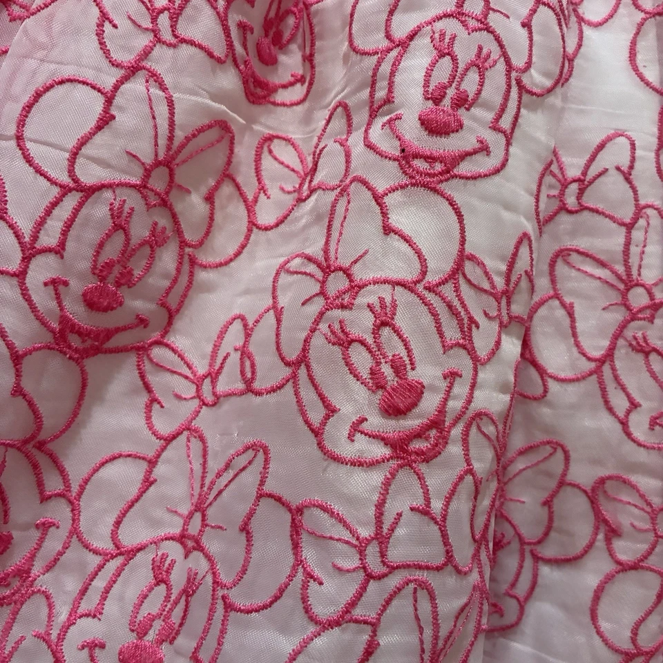 Disney Minnie Mouse Dress With white w/Pink Embroidered Minnie And Tooling sz 4 - Image 2 of 4