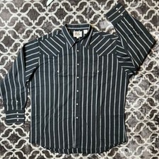 Ely Cattleman Button Up Mens XL Western Pearl Snaps Work Range Cowboy Vaquero