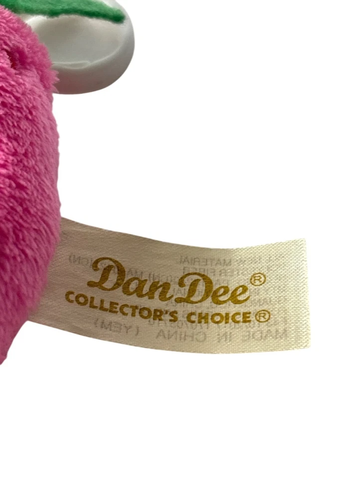 Dan Dee Plush Strawberry Keychain Clip Cute Soft Pink Green Smiling Face 5 Inch - Image 3 of 3