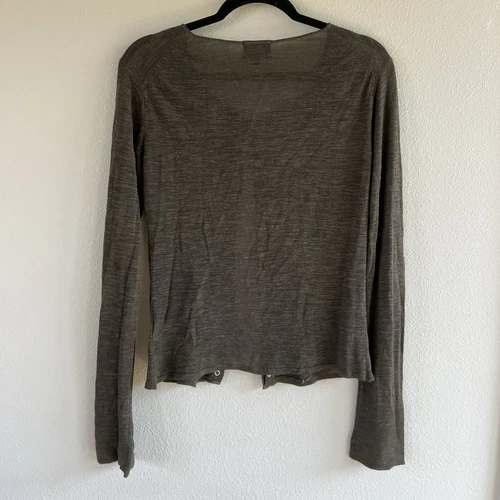 Hobbs Linen Blend Cardigan Women’s 14 Green Square Neck Lightweight - Picture 2 of 8