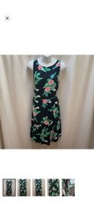 Old Navy Black Floral Sleeveless Round Neck Midi Dress Regular Women’s M