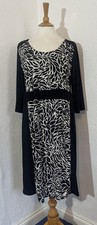 Lavitta Size 18 Dress Black Lined Smart Casual Work Party Floral Print 1602