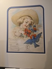 1905 Signed Maud Humphrey Original Calendar Chromolithograph Humphrey Bogart Mom