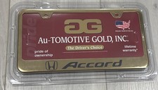 Honda Accord License Plate Frame Stainless Steel Gold Licensed Honda Accord License Plate Frame Stainless Steel Gold Licensed