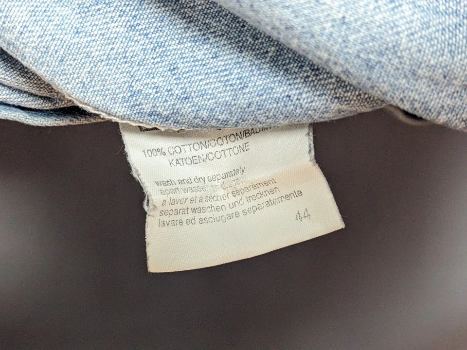 Lee Denim Shirt Mens Size M Blue Sanforized Short Sleeve Union Made Western - Image 4 of 4