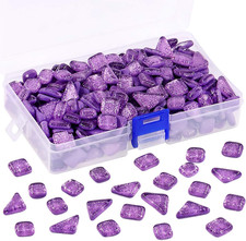 1 Pound Purple Shine Crystal Series Mosaic Tiles Assortment Kit, Square and Tria
