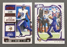 2023 Panini Contenders - Justin Jefferson #67 Game Ticket & 2022 Absolute #89🏈